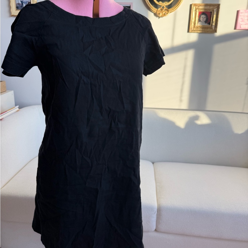 Theory Linen Black Sleeveless Dress